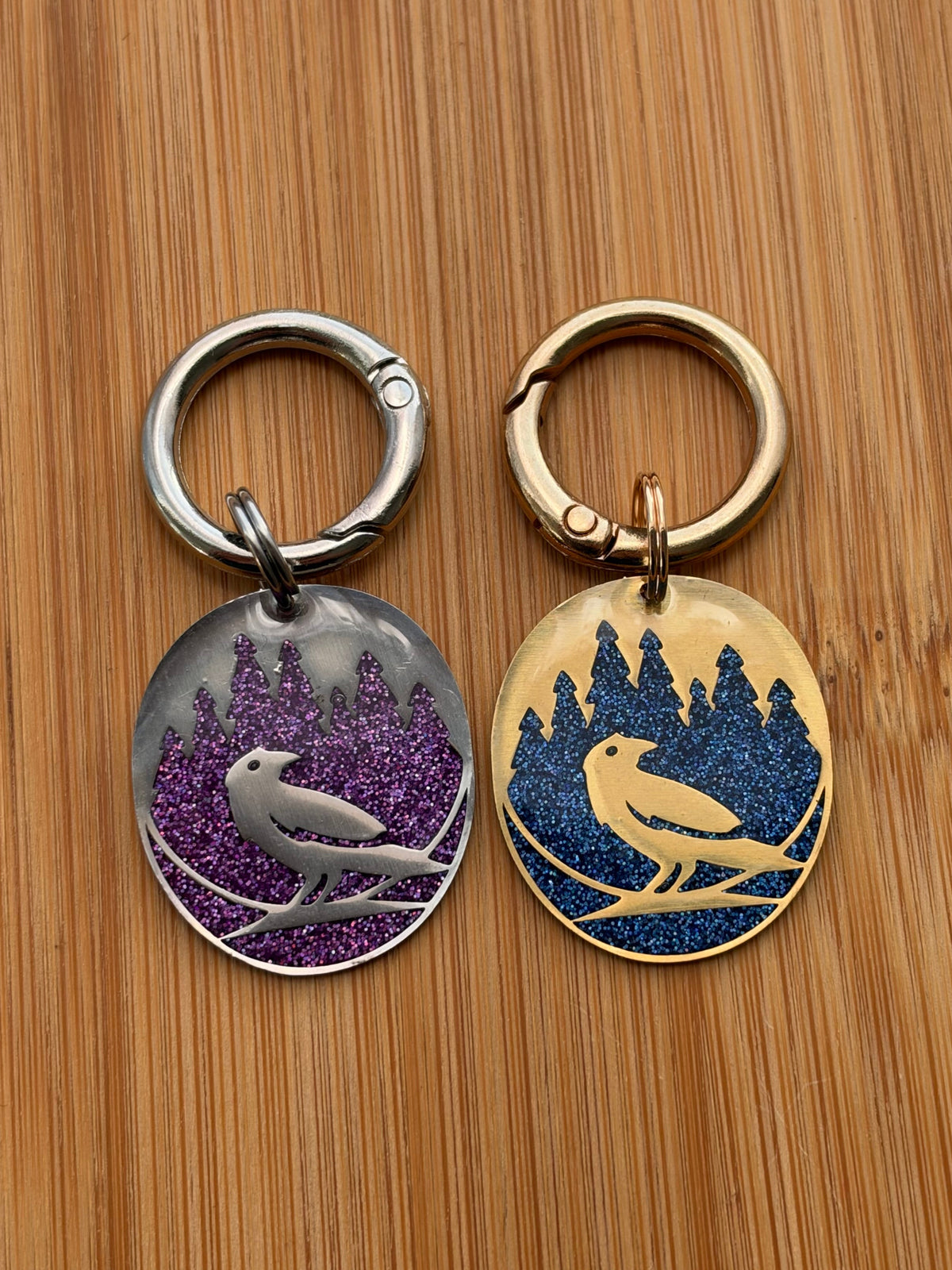 Curious Crow Resin ID Tag