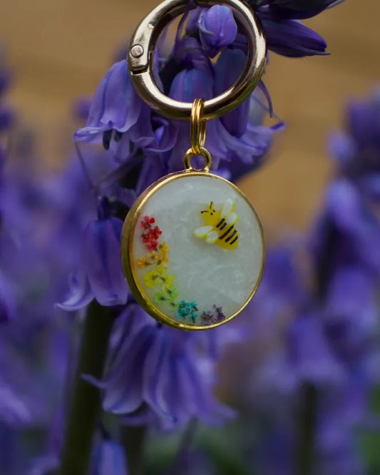 Wilburs Bee-utiful Garden Metal Resin Pet ID Tag (No Initials on Tag)