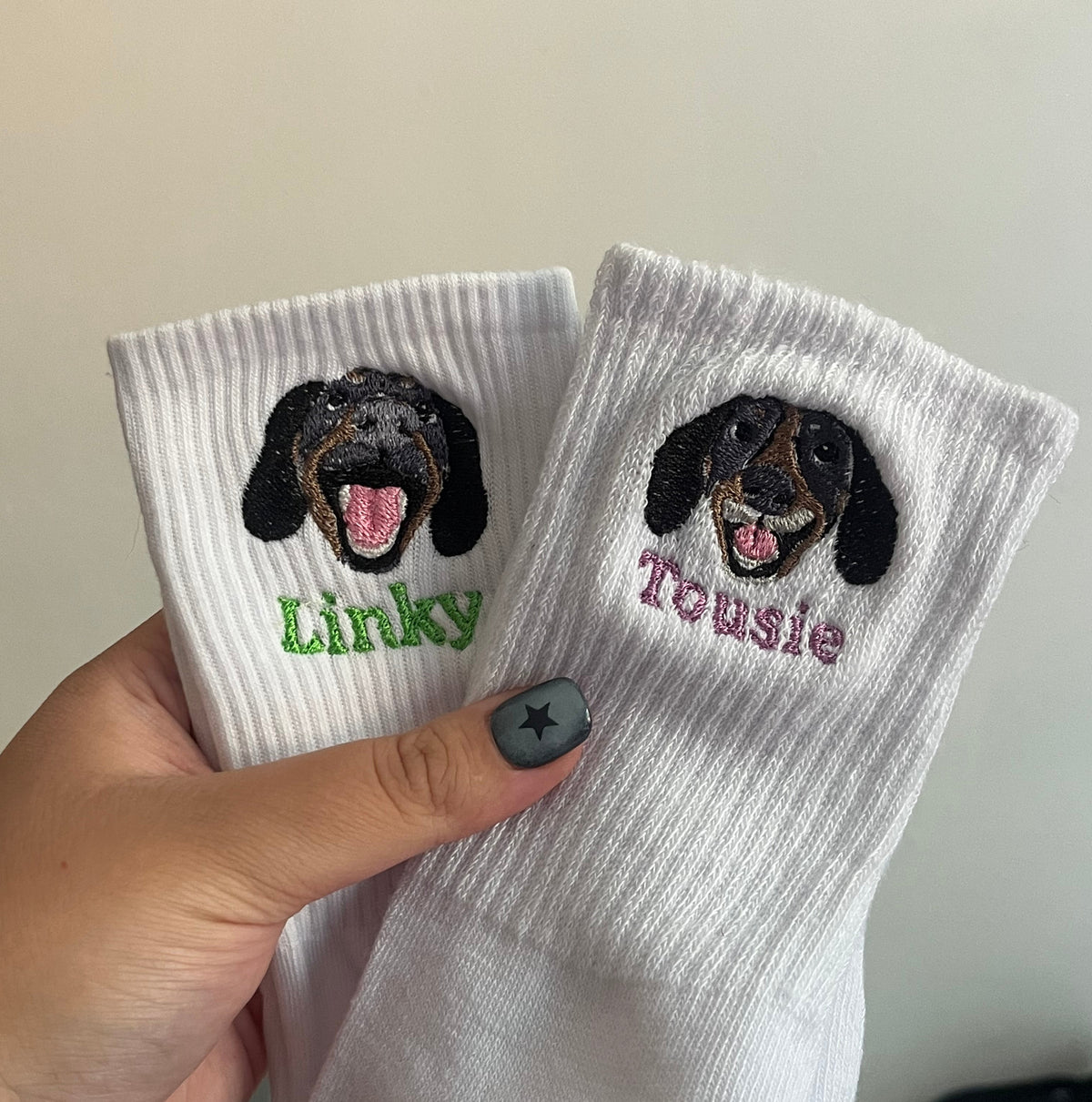 Personalised Embroidered Dog Socks