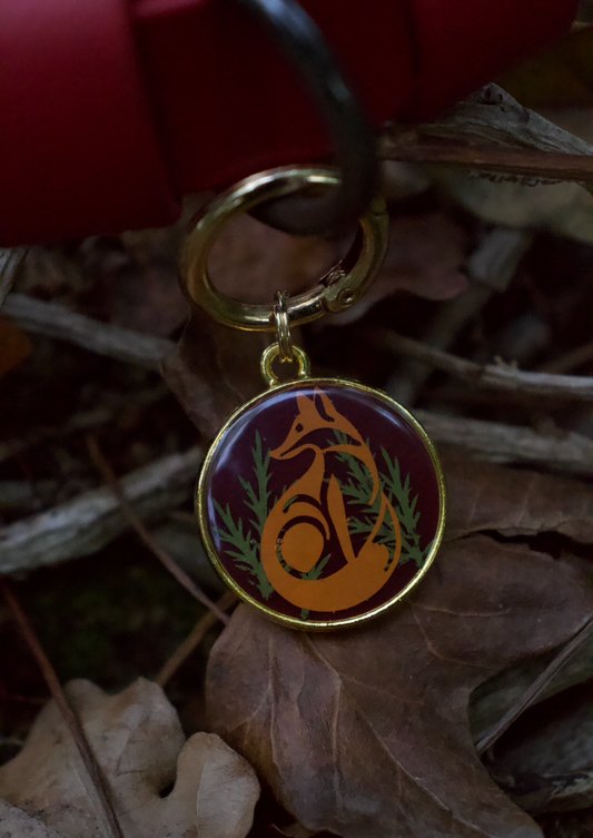 Forest Fox Resin ID Tag (no initial)