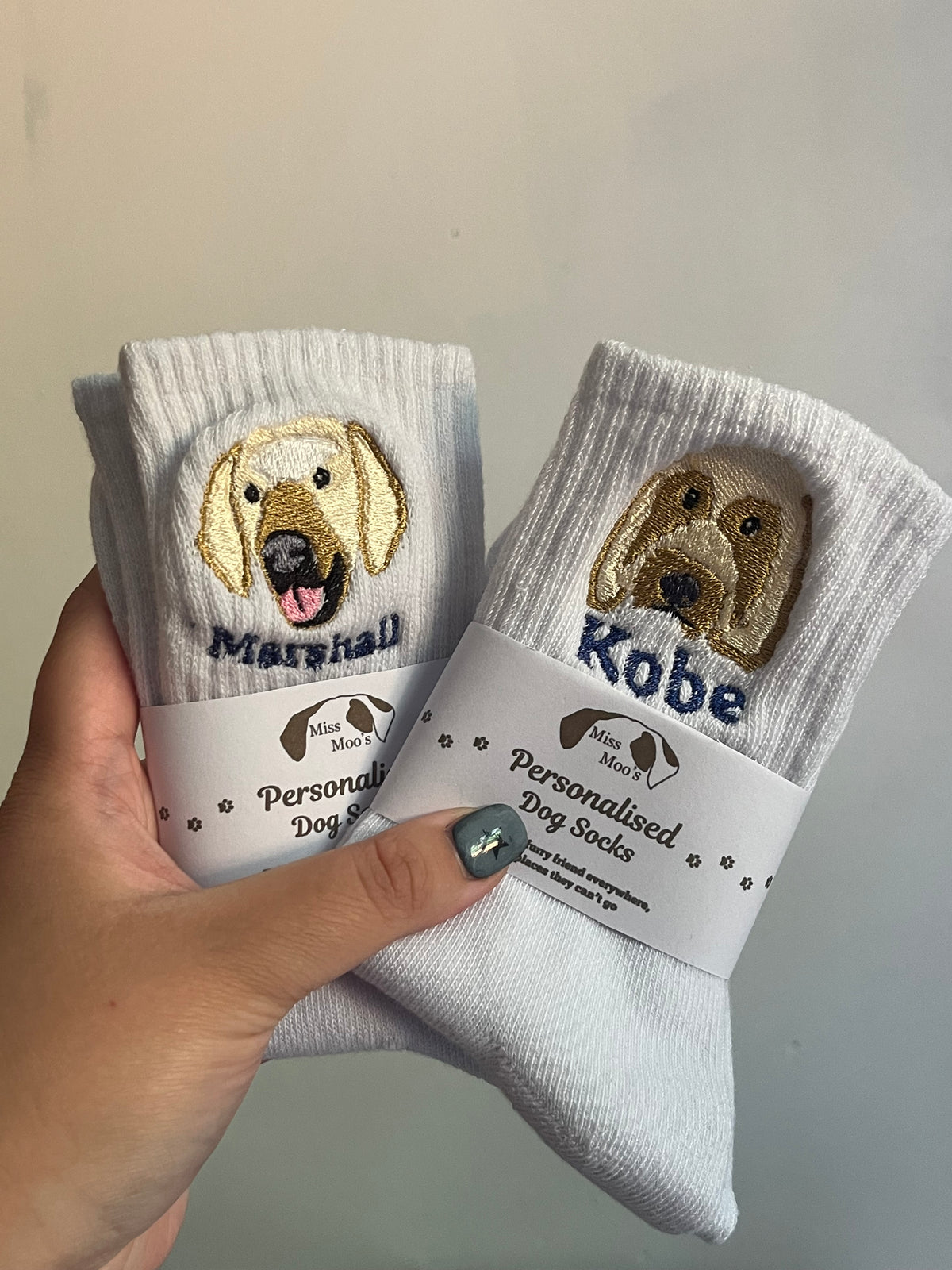 Personalised Embroidered Dog Socks