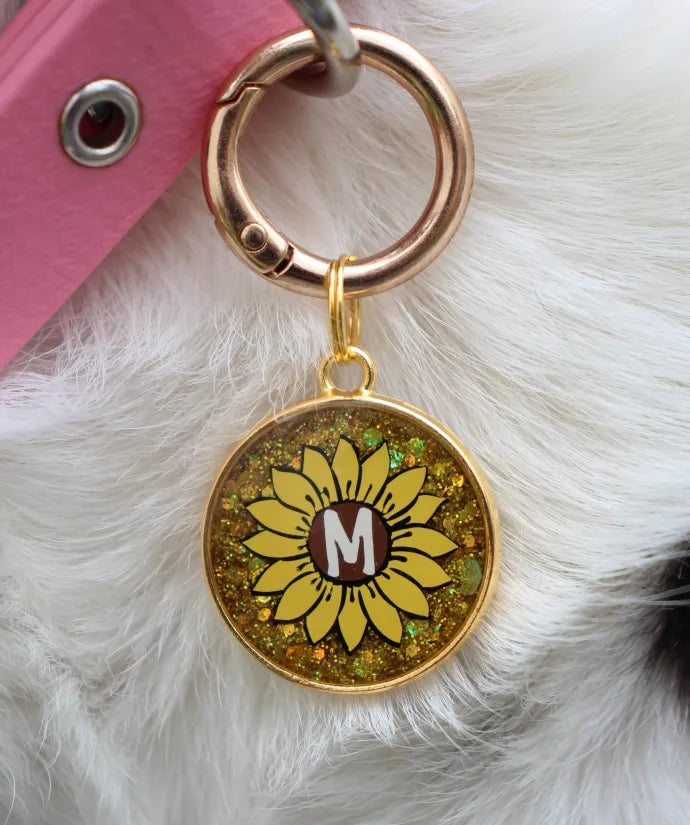 Honey & Albert’s Resin Sunflower Pet ID Tag