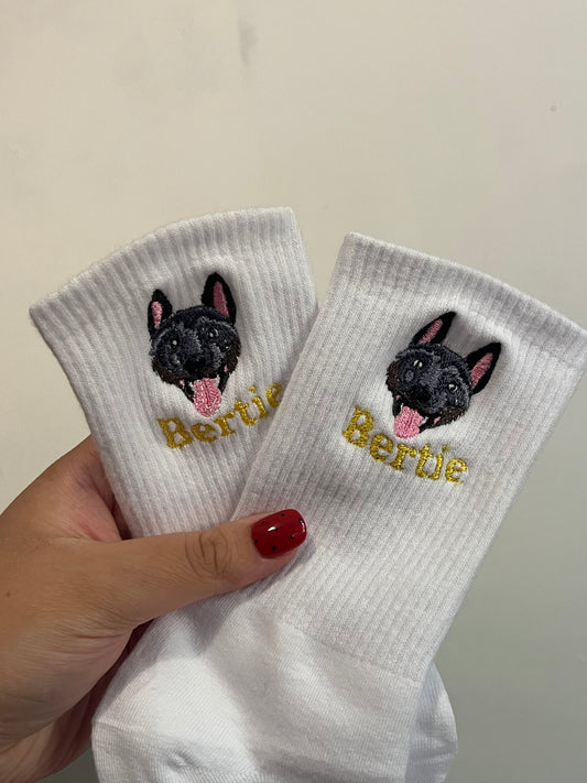 Personalised Embroidered Dog Socks