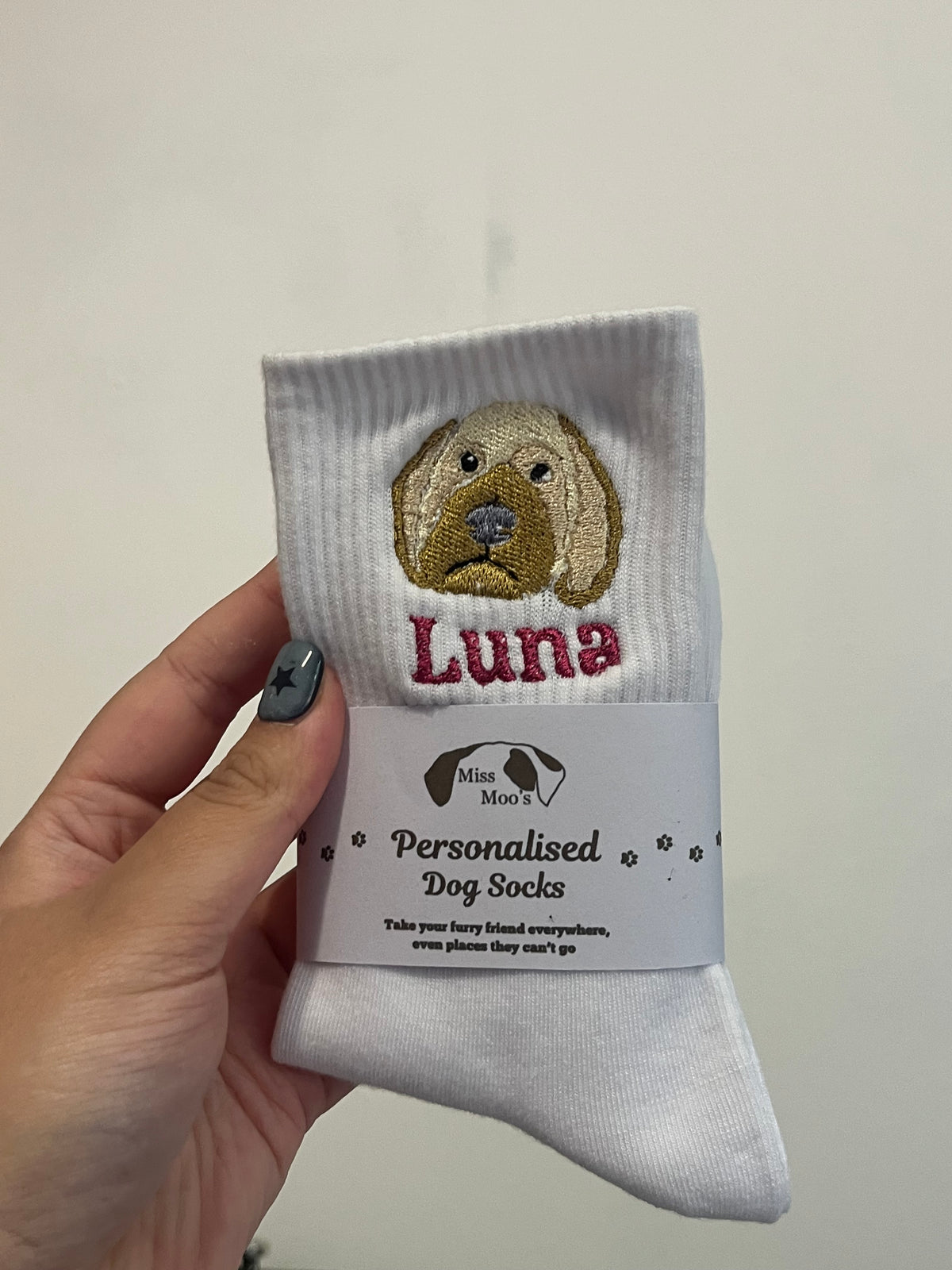 Personalised Embroidered Dog Socks